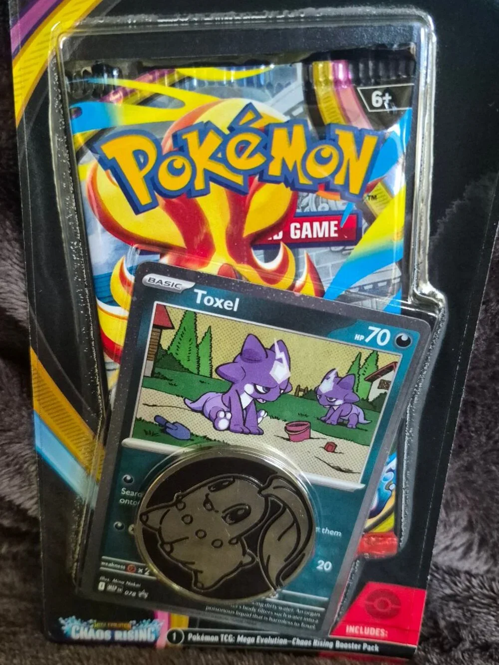 New Pokemon Chaos Rising TCG Booster Pack 1 Pack with Toxel Card and Coin